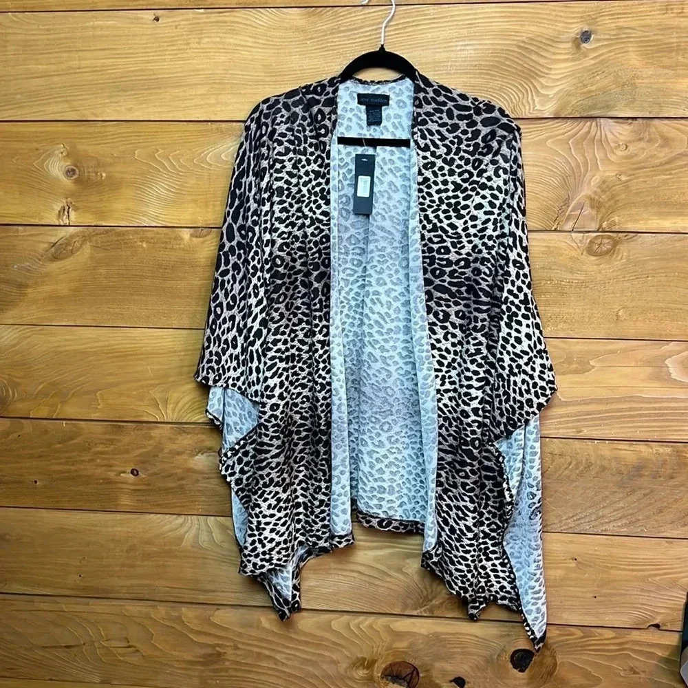 Steve Madden women’s‎ Shawl cape wrap leopard Width 80x length 39 event summer